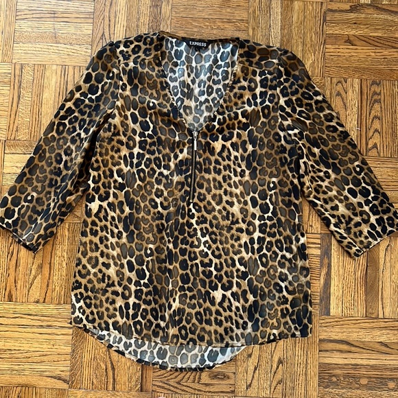 Cheetah Print Blouse (Express - S) - Picture 1 of 2
